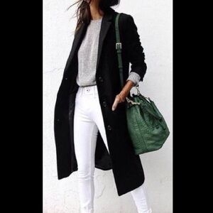 Vintage Cashmere Elegant John Weitz Black Double-Breasted Cashmere Coat